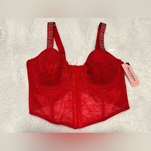 Juicy Couture Vibrant Red Lace Bra Top